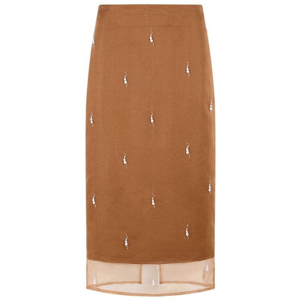 Róhe Brown Silk Skirt Women